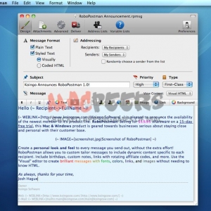 RoboPostman for mac 1.3 邮件模板