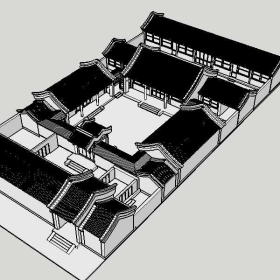 Sketchup古建风格类模型典型四合院0010