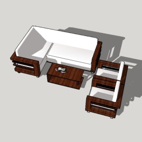 新中式沙发SU草图大师模型1776