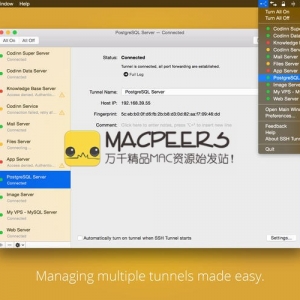 SSH Tunnel for mac 16.03.1 管理和精确控制您的SSH隧道