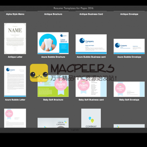 Resume Templates for Pages 2016 v2.0 (Mac OS X)