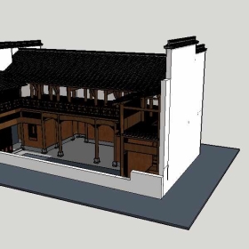 Sketchup古建风格类模型古建测绘西递尚德堂0030