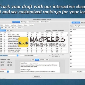 RotoWire Fantasy Football Draft Kit for Mac 2016 橄榄球赛程备忘录