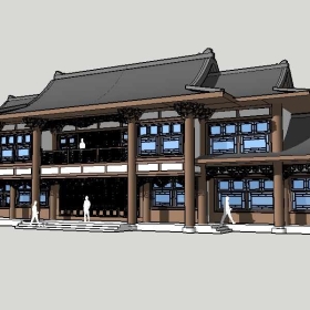 Sketchup古建风格类模型复古行政中心0021