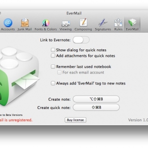 EverMail for mac 1.1.3 (1054) – 电子邮件被转换成Evernote笔记 最新绿化版