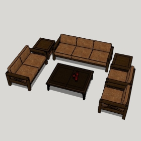 新中式沙发SU草图大师模型1767