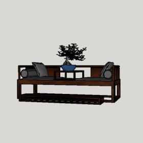 新中式沙发SU草图大师模型1737