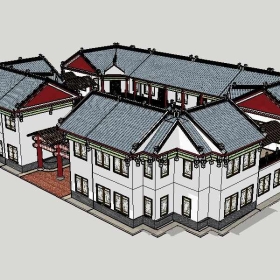 Sketchup古建风格类模型川西沁荷园0004
