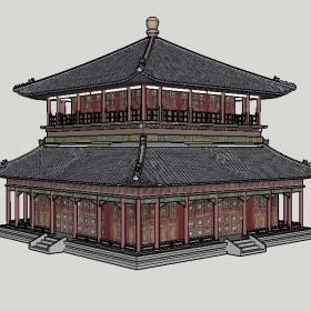 Sketchup古建风格类模型茶楼0163