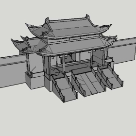 Sketchup古建风格类模型大门0007