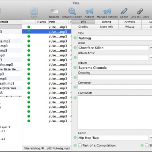 Yate for mac 3.11 标记和管理音频文件工具