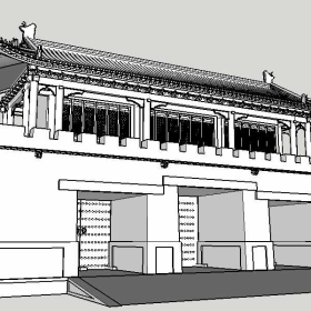 Sketchup古建风格类模型古代城门0024