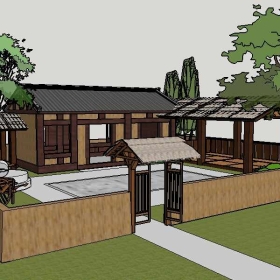 Sketchup古建风格类模型作坊0147