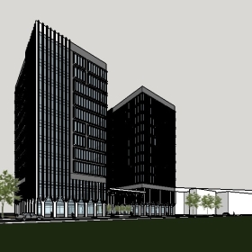 Sketchup�칫������ɷ�Ч��ͼ�칫¥����019