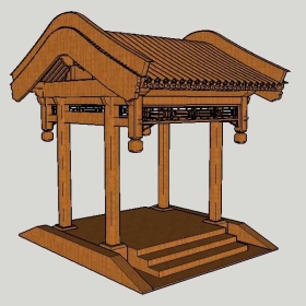 Sketchup古建风格类模型垂花门模型0006