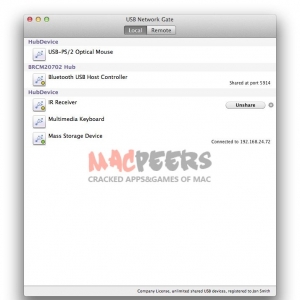 USB Network Gate for mac 4.0 通过互联网远程共享USB设备