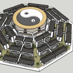 Sketchup古建风格类模型别墅0162